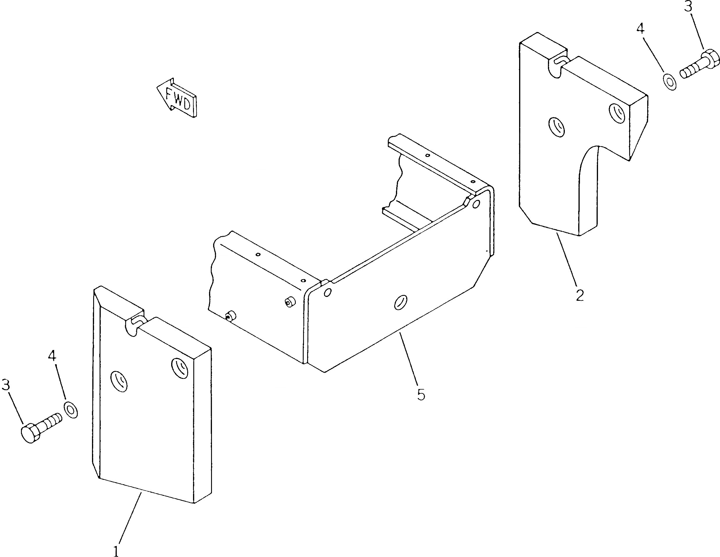 Схема запчастей Komatsu WA180-1 - ДОПОЛН. ПРОТИВОВЕС РАМА И ЧАСТИ КОРПУСА