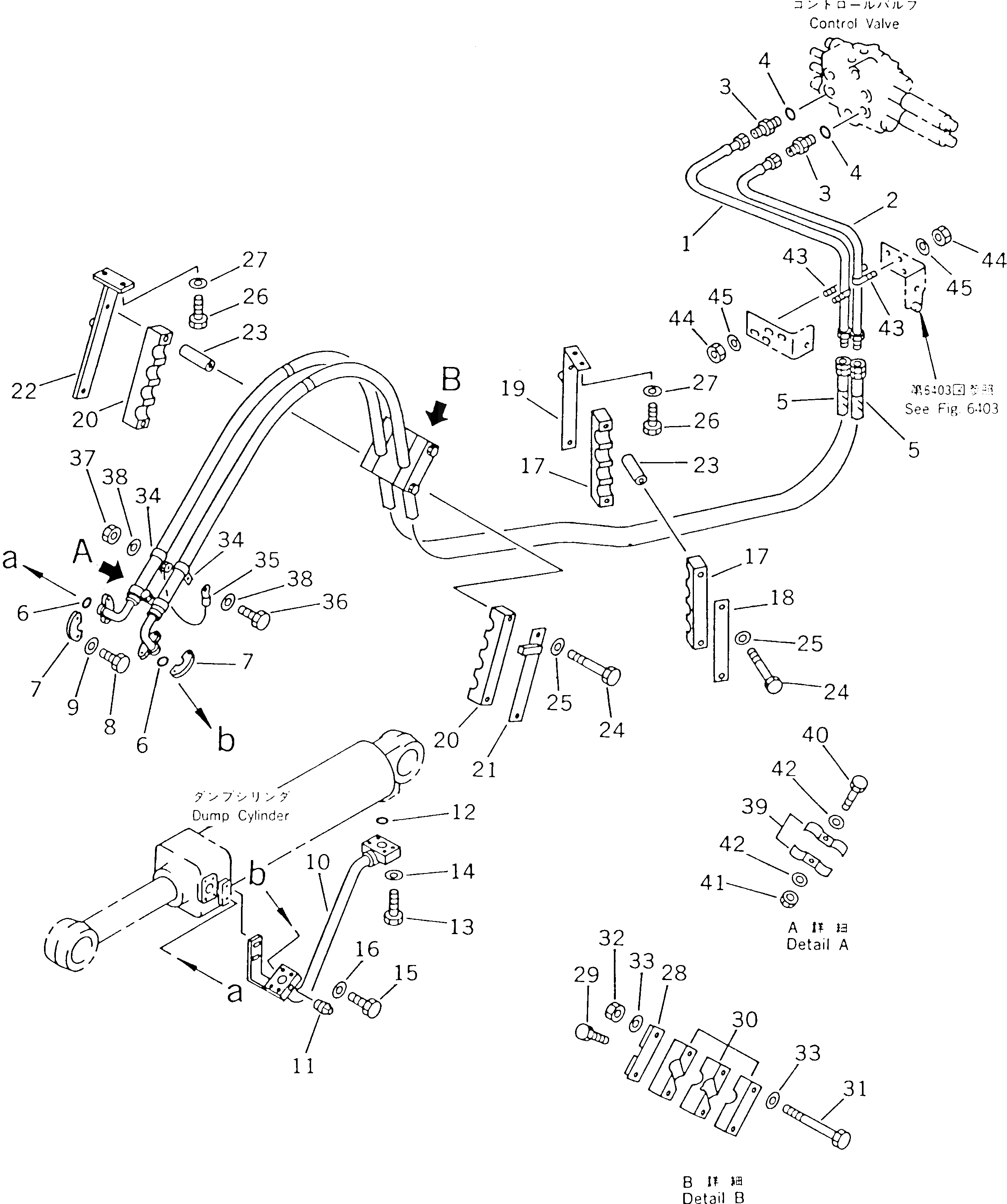 Схема запчастей Komatsu WA180-1 - ГИДРОЛИНИЯ (ЛИНИЯ ГИДРОЦИЛИНДРА КОВША) УПРАВЛ-Е РАБОЧИМ ОБОРУДОВАНИЕМ