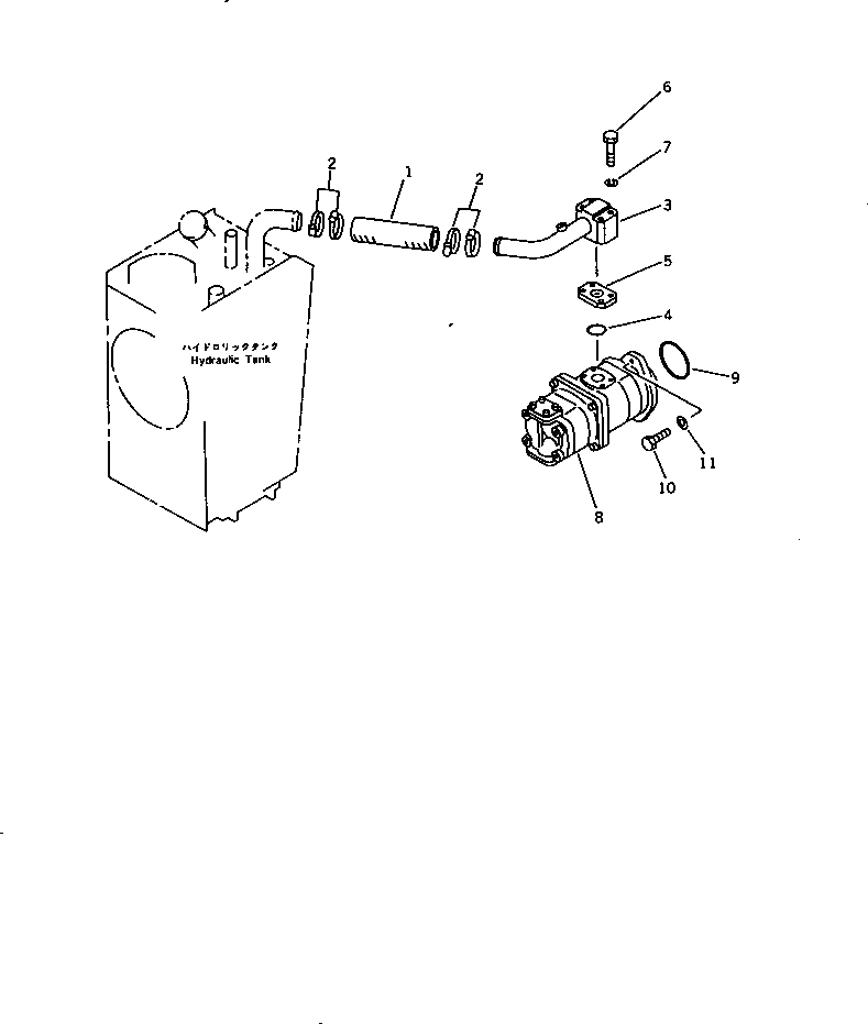 Схема запчастей Komatsu WA180-1 - ГИДРОЛИНИЯ (ВСАСЫВ. ЛИНИЯ) (ДЛЯ PARALLEL СОЕДИНИТЕЛЬН. ЗВЕНО) СПЕЦ. APPLICATION ЧАСТИ