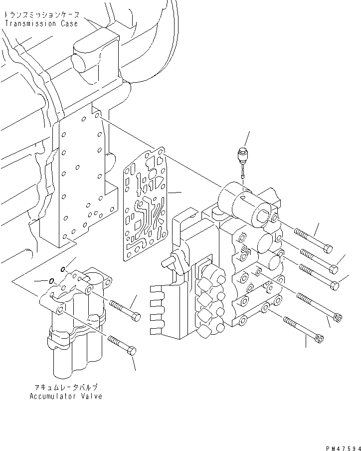 Схема запчастей Komatsu WA180-3 - КЛАПАН УПРАВЛЕНИЯ ТРАНСМИССИЕЙ (/) (КРЕПЛЕНИЕ)(№-) ТРАНСМИССИЯ