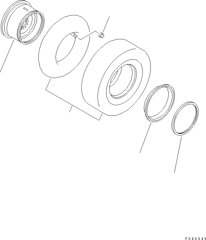 Схема запчастей Komatsu WA180-3 - КОЛЕСА И ШИНЫ ДЛЯ СНЕГА(№-) ВЕДУЩ. ВАЛ¤ ДИФФЕРЕНЦ. И КОЛЕСА