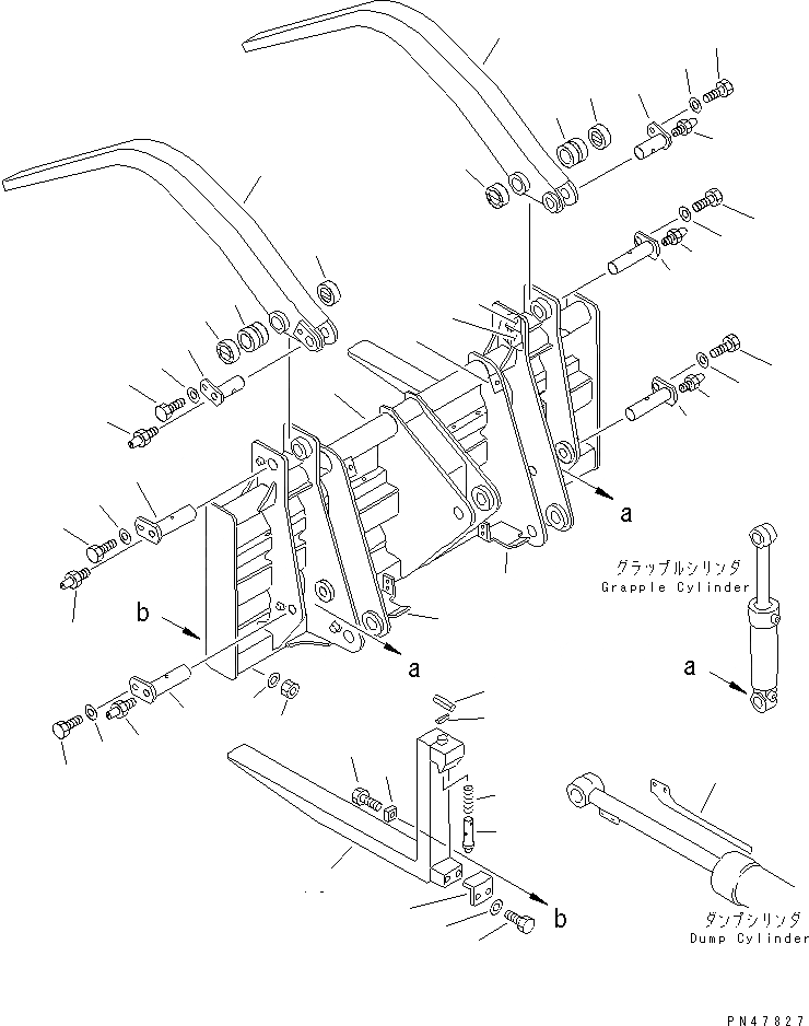 Схема запчастей Komatsu WA180-3 - LOG LUMBER ВИЛЫ ЗАХВАТ (/) (LOG LUMBER ВИЛЫ ЗАХВАТ)(№-) РАБОЧЕЕ ОБОРУДОВАНИЕ