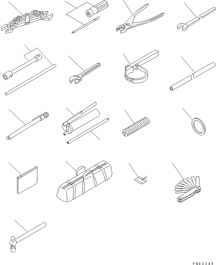 Схема запчастей Komatsu WA180-3 - ИНСТРУМЕНТ(№-) МАРКИРОВКА¤ ИНСТРУМЕНТ И РЕМКОМПЛЕКТЫ