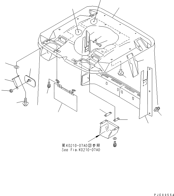 Схема запчастей Komatsu WA180L-3 - КАБИНА ROPS (/) (КРЫША) КАБИНА ОПЕРАТОРА И СИСТЕМА УПРАВЛЕНИЯ