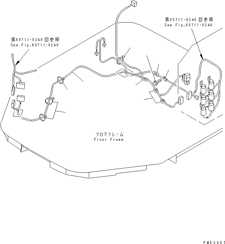 Схема запчастей Komatsu WA180L-3 - ГИДР. ПРОВОД. ОБОГРЕВАТЕЛЯ (ЭЛЕКТРИКА) КАБИНА ОПЕРАТОРА И СИСТЕМА УПРАВЛЕНИЯ