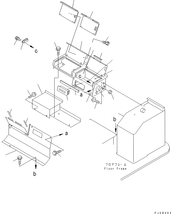Схема запчастей Komatsu WA180L-3 - ЗАДН. КОНСОЛЬН. БЛОК (С КОНДИЦИОНЕРОМ) КАБИНА ОПЕРАТОРА И СИСТЕМА УПРАВЛЕНИЯ
