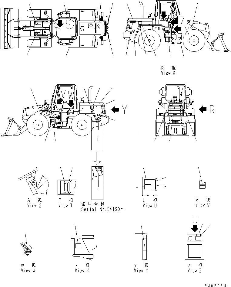 Схема запчастей Komatsu WA180L-3 - МАРКИРОВКА (АНГЛ.) МАРКИРОВКА