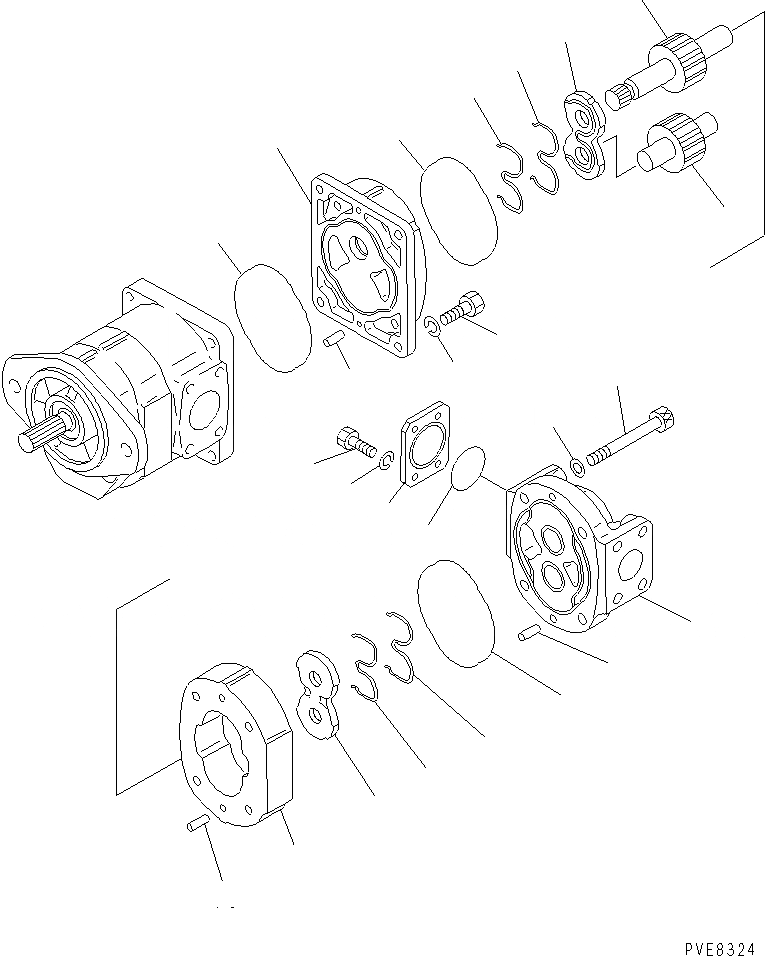 Схема запчастей Komatsu WA180L-3 - ГИДР. НАСОС. (/) ОСНОВН. КОМПОНЕНТЫ И РЕМКОМПЛЕКТЫ