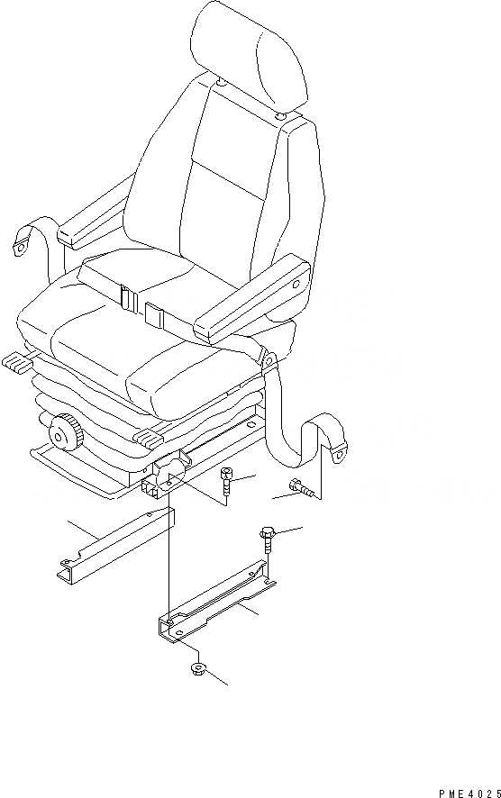 Схема запчастей Komatsu WA180PT-3 - СИДЕНЬЕ ОПЕРАТОРА (ЭЛЕМЕНТЫ КРЕПЛЕНИЯ) КАБИНА ОПЕРАТОРА И СИСТЕМА УПРАВЛЕНИЯ