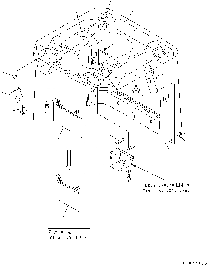 Схема запчастей Komatsu WA180PT-3 - КАБИНА ROPS (/) (КРЫША) КАБИНА ОПЕРАТОРА И СИСТЕМА УПРАВЛЕНИЯ