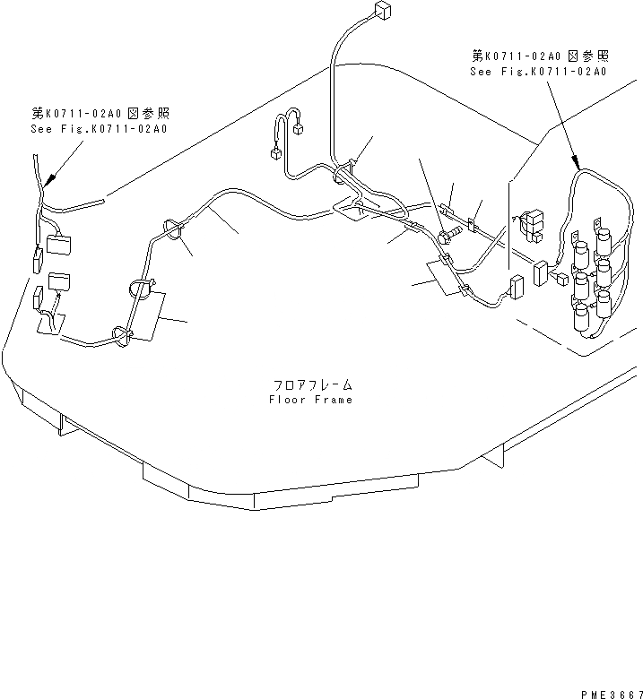 Схема запчастей Komatsu WA180PT-3 - ГИДР. ПРОВОД. ОБОГРЕВАТЕЛЯ (ЭЛЕКТРИКА) КАБИНА ОПЕРАТОРА И СИСТЕМА УПРАВЛЕНИЯ