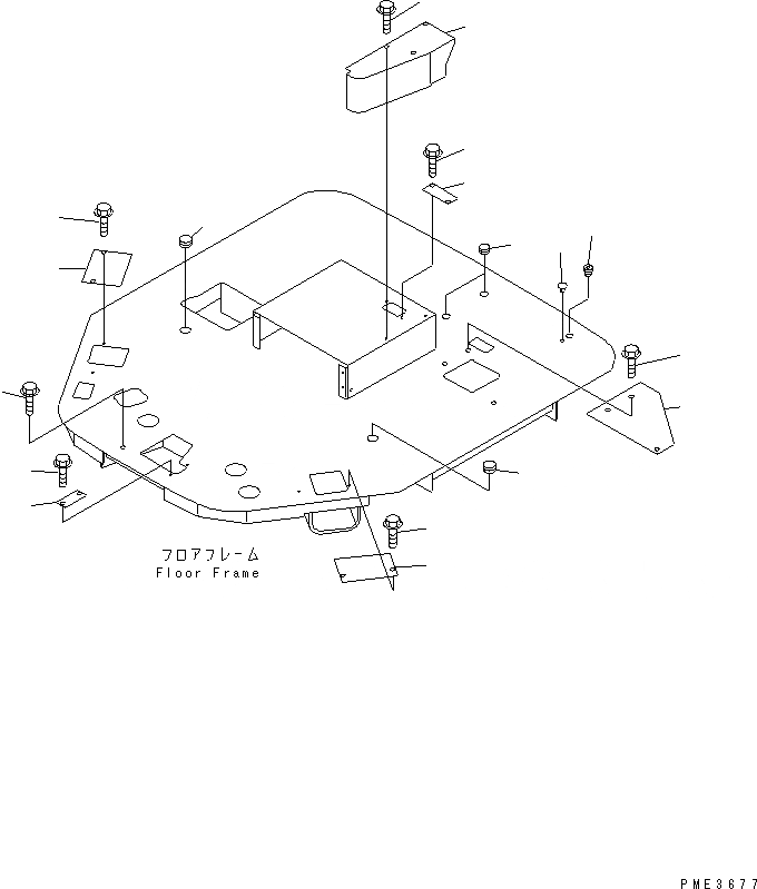 Схема запчастей Komatsu WA180PT-3 - ПОЛ (ПЛАСТИНА И КРЕПЛЕНИЕ) (С КАБИНОЙ) КАБИНА ОПЕРАТОРА И СИСТЕМА УПРАВЛЕНИЯ