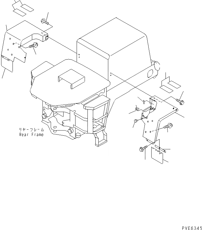 Схема запчастей Komatsu WA180PT-3 - ЗАДН. КРЫЛО ЧАСТИ КОРПУСА
