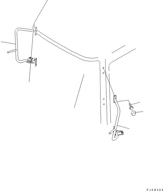 Схема запчастей Komatsu WA180PT-3 - ОПОРА КАБИНЫ (ДЛЯ ЗАДН. VIEW MIRROR) (КАБИНА ROPS)(№-) ЧАСТИ КОРПУСА