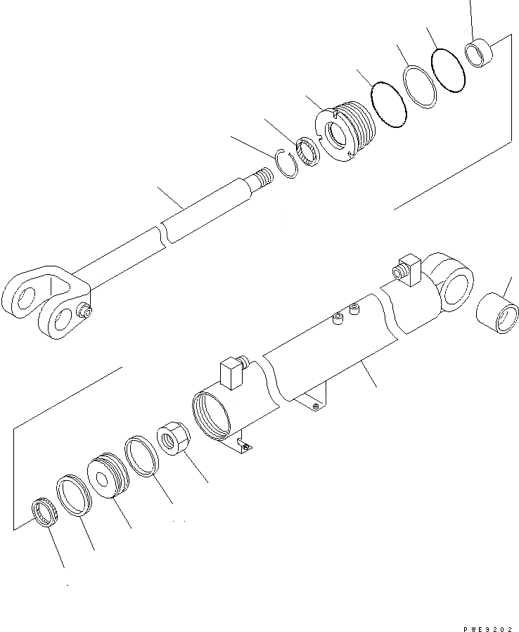 Схема запчастей Komatsu WA180PT-3 - ГИДРОЦИЛИНДР КОВША (ДЛЯ PARALLEL СОЕДИНИТЕЛЬН. ЗВЕНО) ОСНОВН. КОМПОНЕНТЫ И РЕМКОМПЛЕКТЫ
