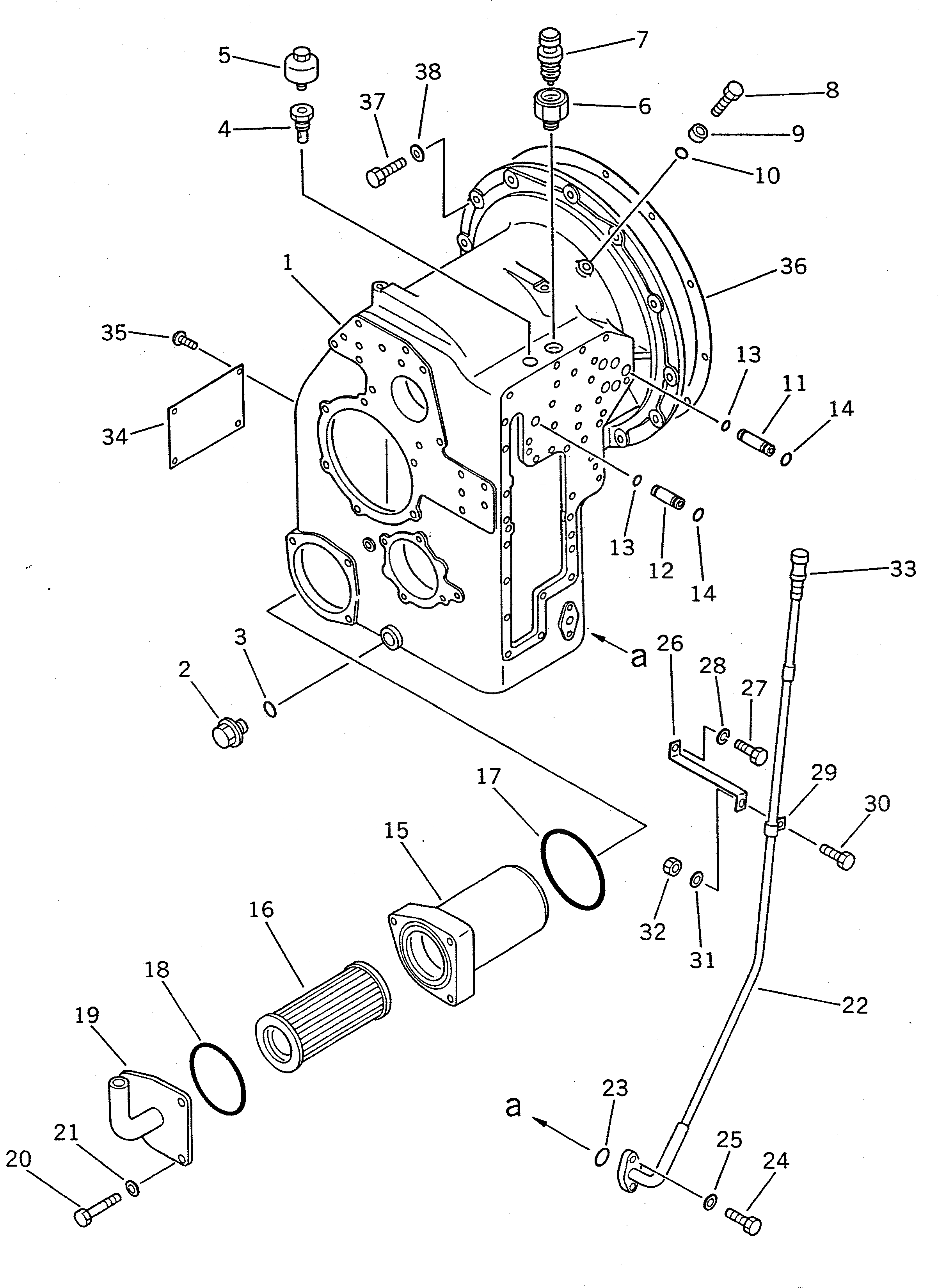 Схема запчастей Komatsu WA20-1 - КОРПУС ТРАНСМИССИИ ТРАНСМИССИЯ