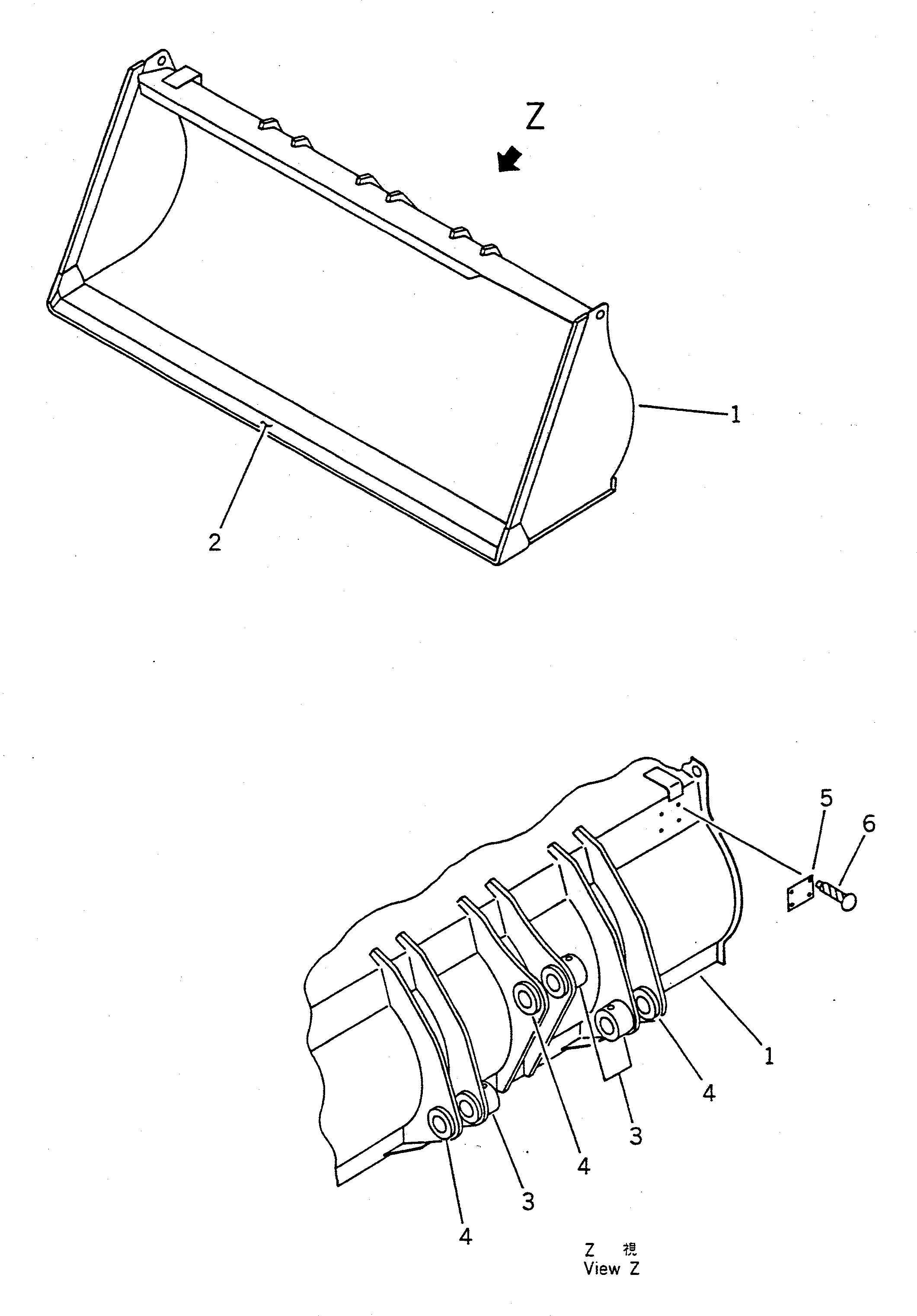 Схема запчастей Komatsu WA20-1 - КОВШ¤ .M (ДЛЯ НОВ. ПАЛЕЦ ТИП) РАБОЧЕЕ ОБОРУДОВАНИЕ