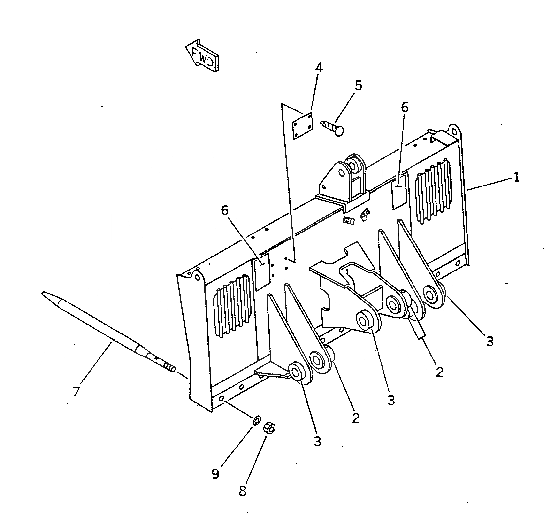 Схема запчастей Komatsu WA20-1 - UTILITY ВИЛЫ (ДЛЯ НОВ. ПАЛЕЦ ТИП) РАБОЧЕЕ ОБОРУДОВАНИЕ