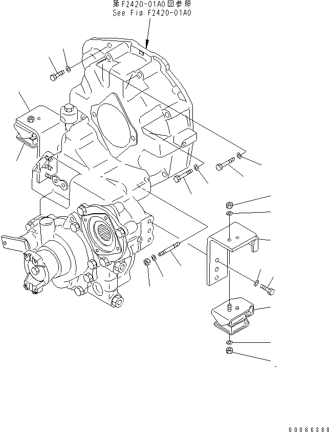 Схема запчастей Komatsu WA20-2 - ПЕРЕДАЧА ЭЛЕМЕНТЫ КРЕПЛЕНИЯ(№8-) ГИДРОТРАНСФОРМАТОР И ТРАНСМИССИЯ