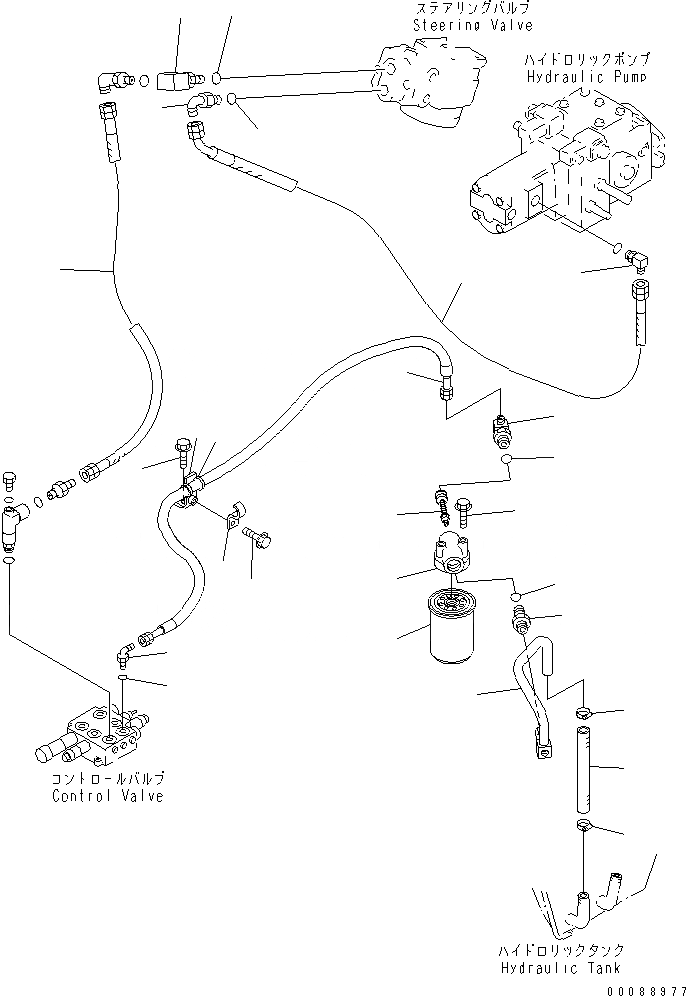 Схема запчастей Komatsu WA20-2 - ГИДРОЛИНИЯ (LIFT И ЛИНИЯ ГИДРОЦИЛИНДРА КОВША)(№-) ГИДРАВЛИКА