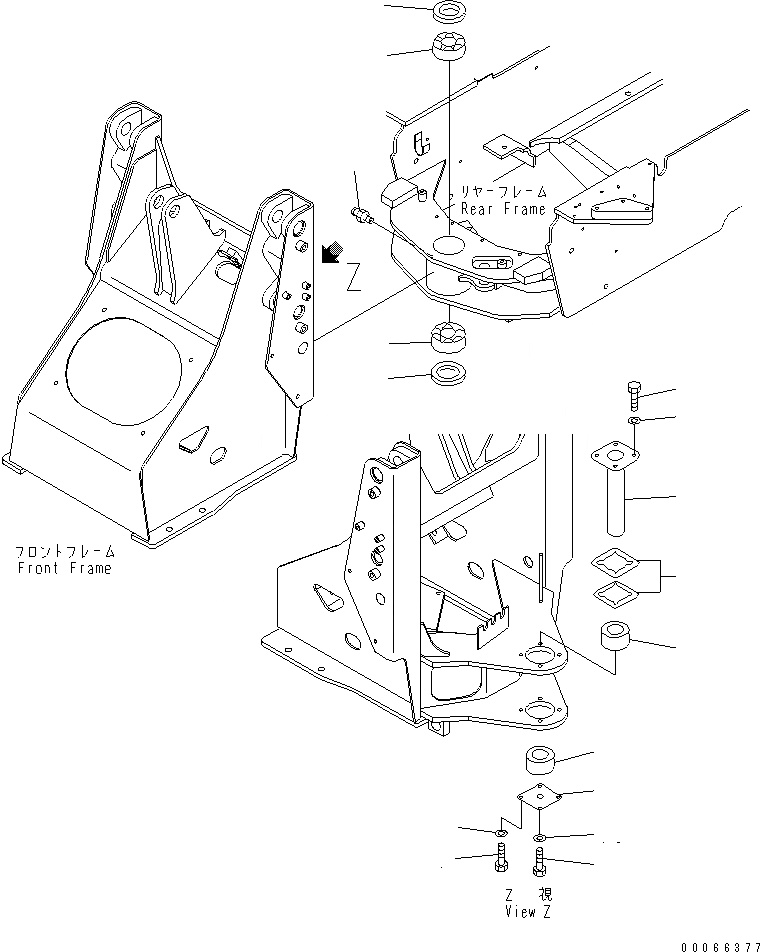 Схема запчастей Komatsu WA20-2 - HINGE ПАЛЕЦ(№8-) ОСНОВНАЯ РАМА И ЕЕ ЧАСТИ