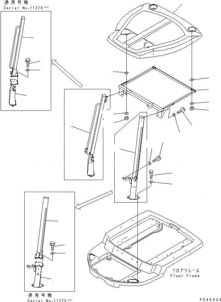 Схема запчастей Komatsu WA20-2 - НАВЕС(№77-) КАБИНА ОПЕРАТОРА И СИСТЕМА УПРАВЛЕНИЯ