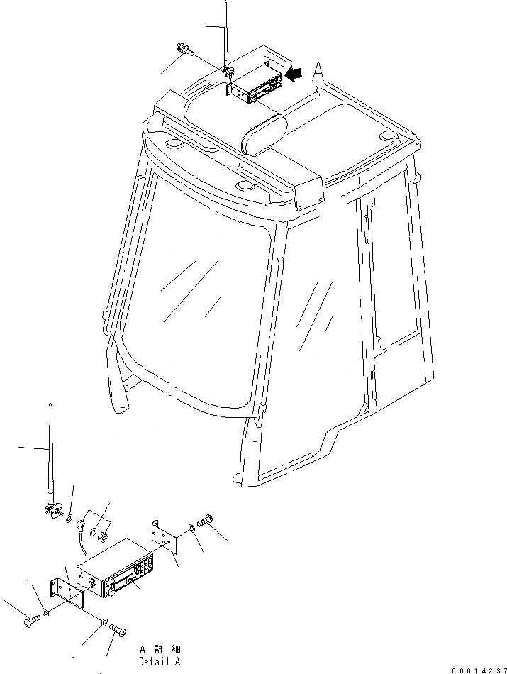 Схема запчастей Komatsu WA20-2 - AM/FM РАДИО(№8-) КАБИНА ОПЕРАТОРА И СИСТЕМА УПРАВЛЕНИЯ
