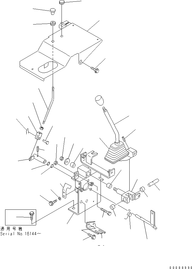 Схема запчастей Komatsu WA20-2 - РЫЧАГ УПРАВЛЕНИЯ РАБОЧИМ ОБОРУДОВАНИЕМ И МЕХАНИЗМ (/)(№8-) КАБИНА ОПЕРАТОРА И СИСТЕМА УПРАВЛЕНИЯ
