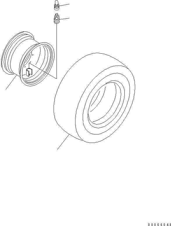 Схема запчастей Komatsu WA20-2 - КОЛЕСА И БЕСКАМЕРНЫЕ ШИНЫ (YOKOHAMA) (СПЕЦ-Я LIVESTOCK RAISING) (GALVANTIZED КОЛЕСА)(№-) ПОДВЕСКА И КОЛЕСА