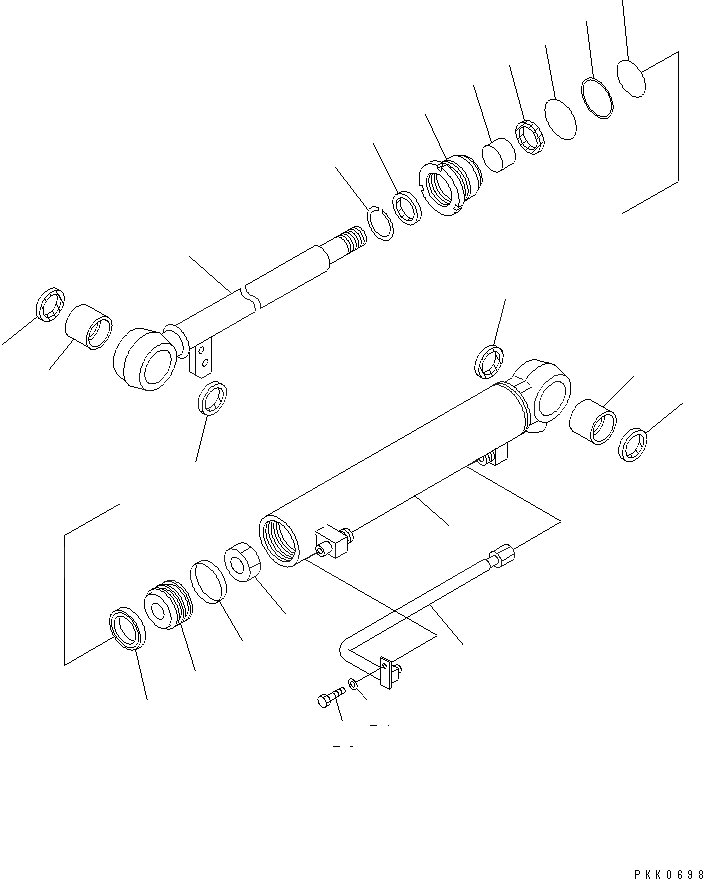Схема запчастей Komatsu WA20-2 - ГИДРОЦИЛИНДР КОВША (ВНУТР. ЧАСТИ) (STOCK RAISING СПЕЦ-Я.) (С ВЫСОК. ПОДЪЕМ РУКОЯТЬ)(№-) ОСНОВН. КОМПОНЕНТЫ И РЕМКОМПЛЕКТЫ
