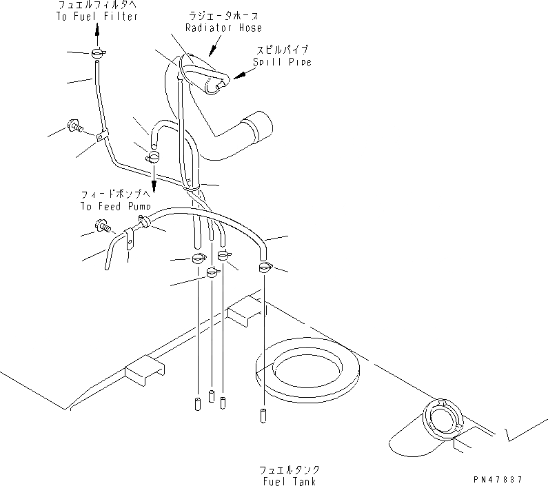 Схема запчастей Komatsu WA200-3-X - ТОПЛИВОПРОВОД.(№-7) КОМПОНЕНТЫ ДВИГАТЕЛЯ И ЭЛЕКТРИКА