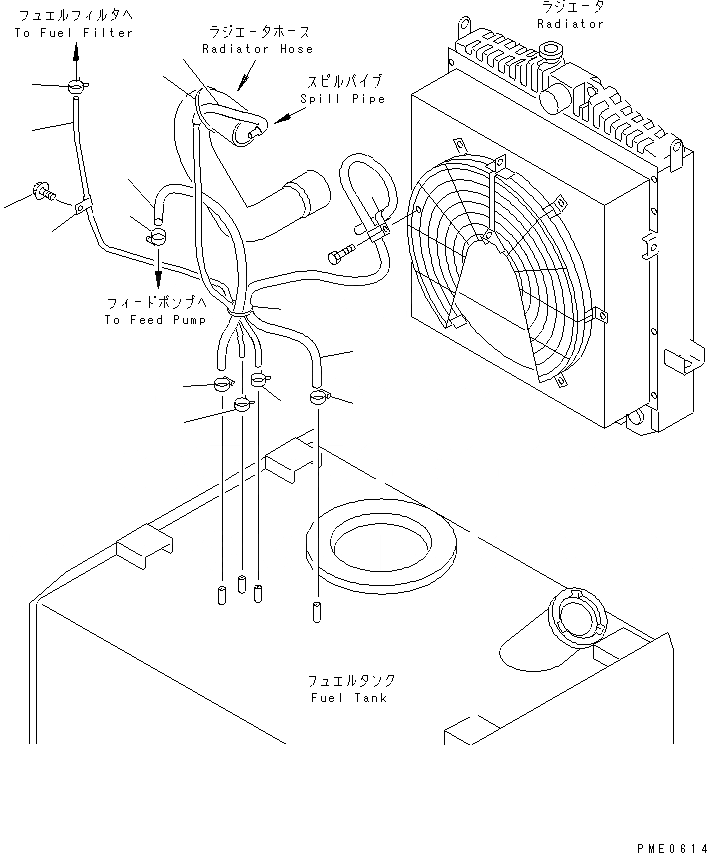 Схема запчастей Komatsu WA200-3-X - ТОПЛИВОПРОВОД.(№7-) КОМПОНЕНТЫ ДВИГАТЕЛЯ И ЭЛЕКТРИКА
