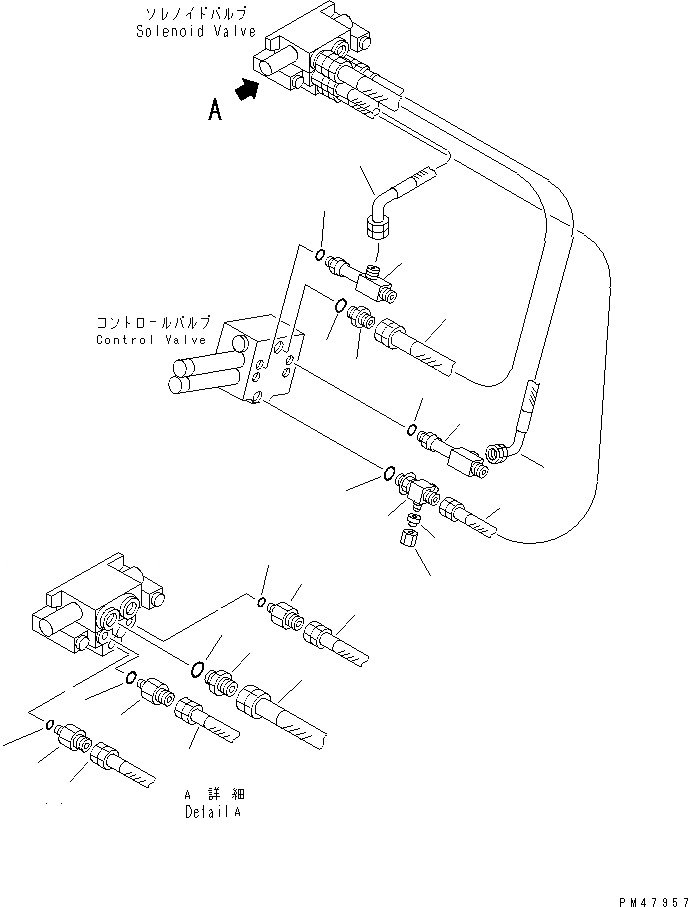 Схема запчастей Komatsu WA200-3-X - ГИДРОЛИНИЯ (КОВШ АВТОМАТИЧ. УРОВЕНЬING СИСТЕМА ЛИНИЯ) (/)(№-) УПРАВЛ-Е РАБОЧИМ ОБОРУДОВАНИЕМ