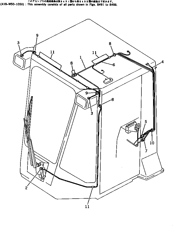 Схема запчастей Komatsu WA200-1 - КАБИНА ROPS (ЭЛЕКТР.) (8/8) (TBG/ABE СПЕЦ-Я.)(№-9999) СПЕЦ. APPLICATION ЧАСТИ