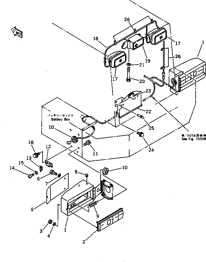 Схема запчастей Komatsu WA200-1 - ЭЛЕКТРИКА (ЗАДН. ОСВЕЩЕНИЕ)(№-) КОМПОНЕНТЫ ДВИГАТЕЛЯ И ЭЛЕКТРИКА
