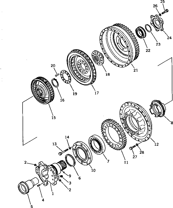 Схема запчастей Komatsu WA200-1 - ГИДРОТРАНСФОРМАТОР ТРАНСМИССИЯ