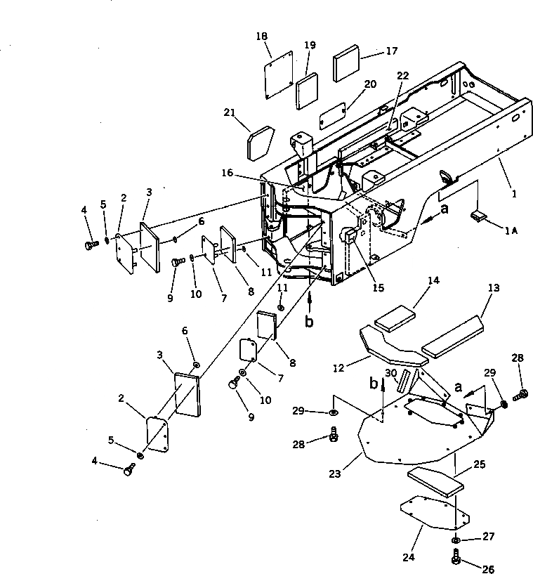Схема запчастей Komatsu WA200-1 - NOISE ABATMENT ЧАСТИ (/7)(№-) РАМА И ЧАСТИ КОРПУСА