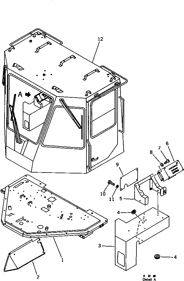 Схема запчастей Komatsu WA200-1 - INДЛЯМАТЕРИАЛION¤ SIGN ЭЛЕМЕНТЫ КРЕПЛЕНИЯ (/) СПЕЦ. APPLICATION ЧАСТИ