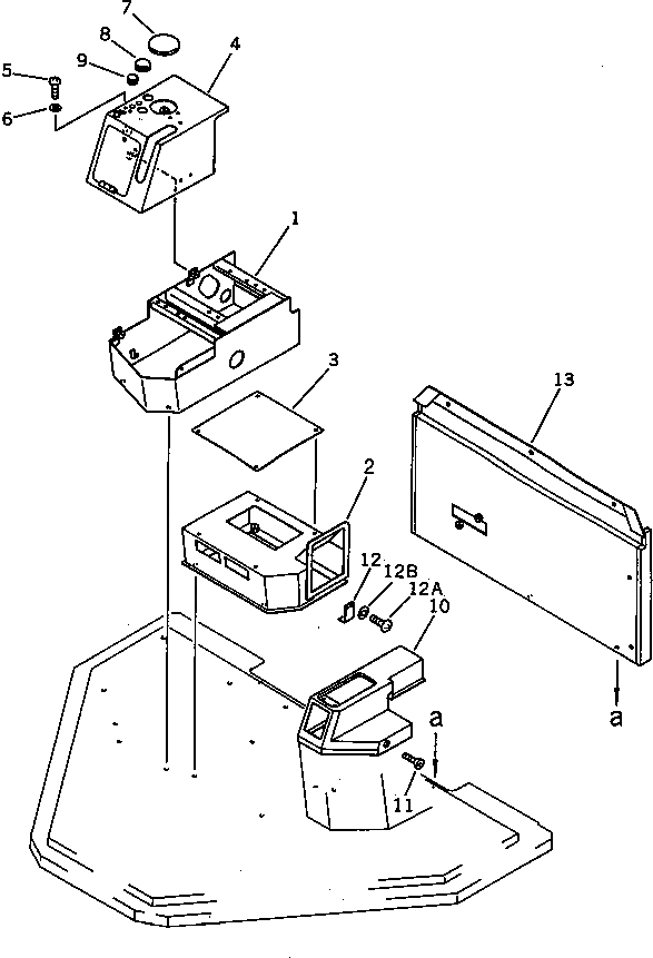 Схема запчастей Komatsu WA200-1 - КОНСОЛЬН. БЛОК (ДЛЯ КАБИНА ДЛЯ 2 ЧЕЛ.)(№-9999) СПЕЦ. APPLICATION ЧАСТИ