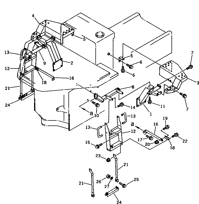 Схема запчастей Komatsu WA200-1 - КРЫЛО И ЛЕСТНИЦА (ДЛЯ КАБИНА ДЛЯ 2 ЧЕЛ.)(№-) СПЕЦ. APPLICATION ЧАСТИ