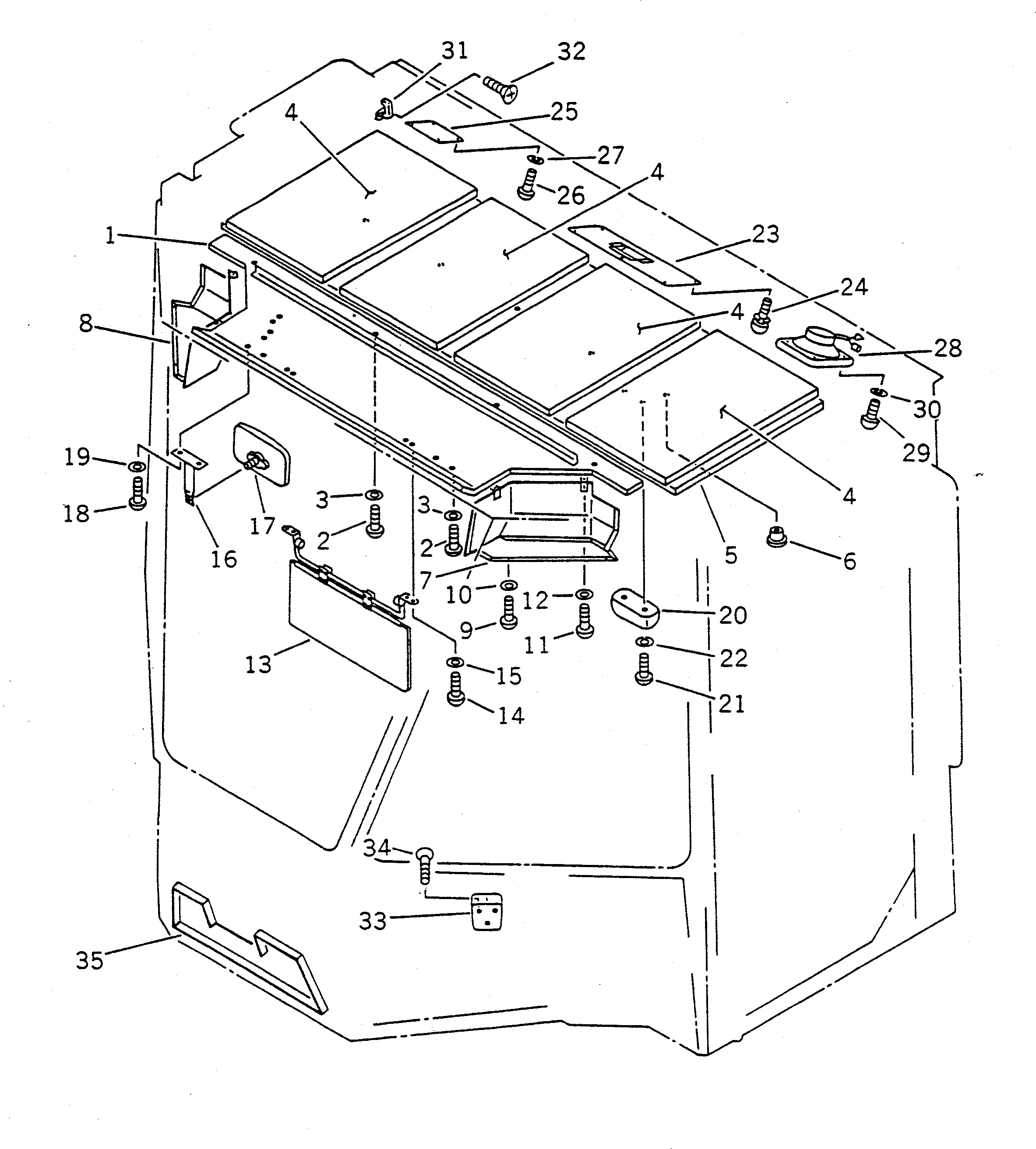 Схема запчастей Komatsu WA200-1 - КАБИНА (/8) (ДЛЯ -PERSONS)(№-) СПЕЦ. APPLICATION ЧАСТИ