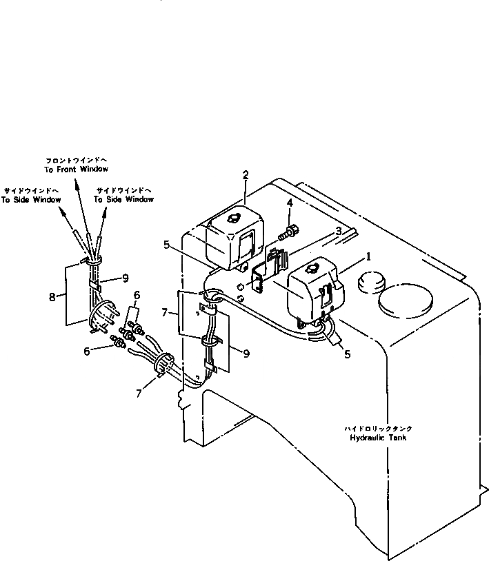 Схема запчастей Komatsu WA200-1 - ОМЫВАТЕЛЬ СТЕКЛА (ДЛЯ КАБИНА ДЛЯ 2 ЧЕЛ.)(№-) СПЕЦ. APPLICATION ЧАСТИ