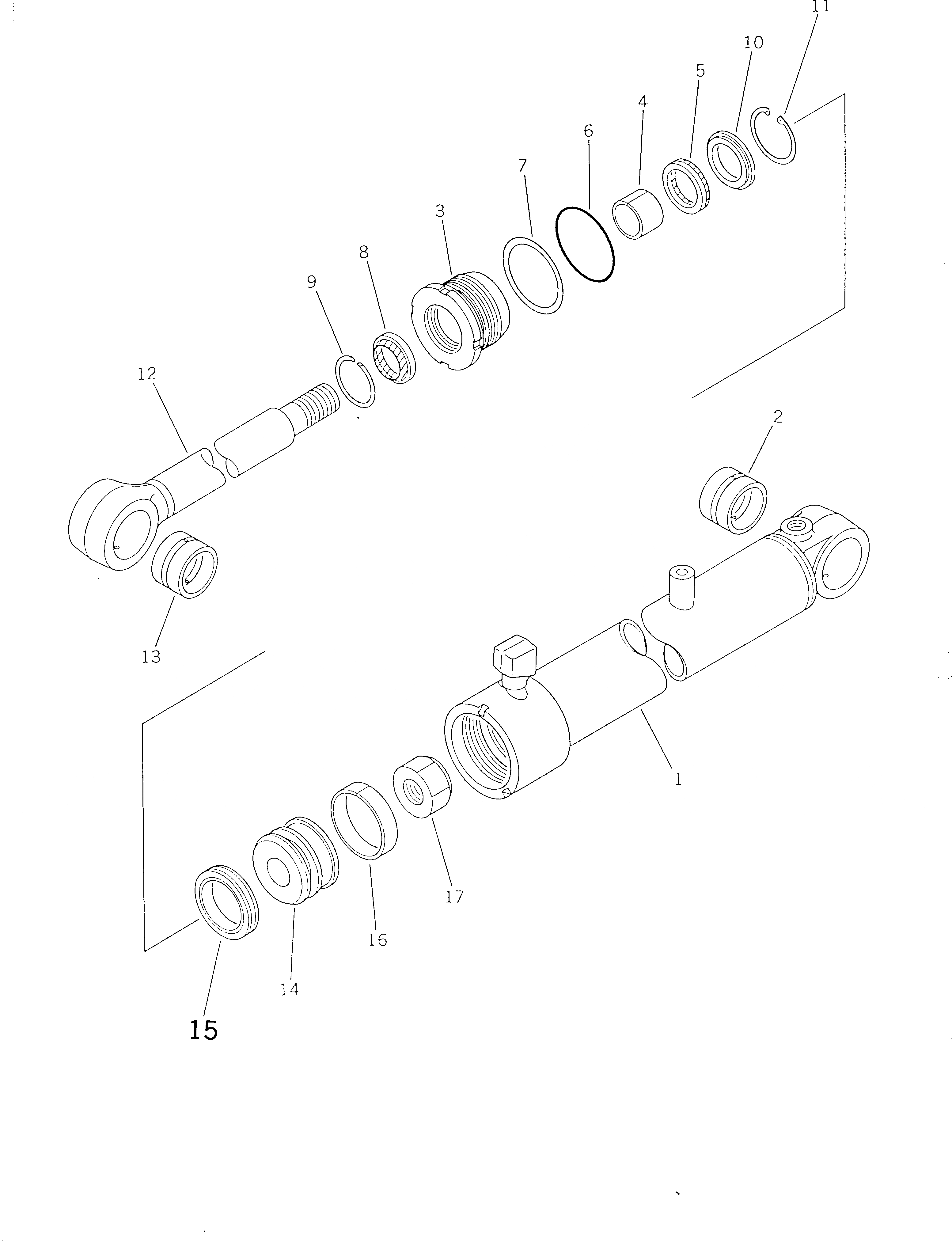 Схема запчастей Komatsu WA200-1 - ЦИЛИНДР НАКЛОНА (ДЛЯ S.P.A.P.) (С ГИДРАВЛ СОЕДИНИТ. УСТР-ВО)(№-()) СПЕЦ. APPLICATION ЧАСТИ