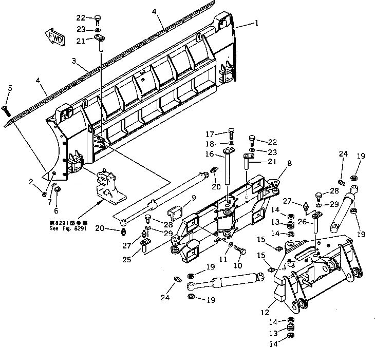 Схема запчастей Komatsu WA200-1 - S.P.A.P. ОТВАЛ И НЕСУЩИЙ ЭЛЕМЕНТ СПЕЦ. APPLICATION ЧАСТИ