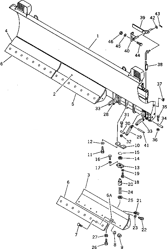 Схема запчастей Komatsu WA200-1 - БОКОВ. СДВИГ¤ PITCH И ANGLE SNOW PНИЗ. ОТВАЛ           (WIHT SHOCK CANCEL ОТВАЛ) СПЕЦ. APPLICATION ЧАСТИ
