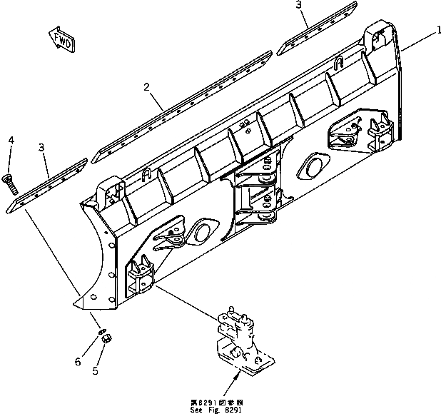 Схема запчастей Komatsu WA200-1 - PITHC И ANGLE SNOW PНИЗ. ОТВАЛ (С НАКЛОНЯЕМ.)        (С ГИДРАВЛ СОЕДИНИТ. УСТР-ВО)(№-) СПЕЦ. APPLICATION ЧАСТИ