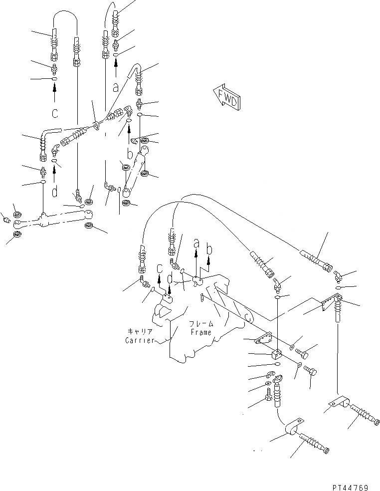 Схема запчастей Komatsu WA200-1 - БОКОВ. СДВИГ¤ PITCH И ANGLE SNOW PНИЗ. (ЦИЛИНДР НАКЛОНА ЛИНИЯ)   (С НАКЛОНЯЕМ.)(№-) СПЕЦ. APPLICATION ЧАСТИ