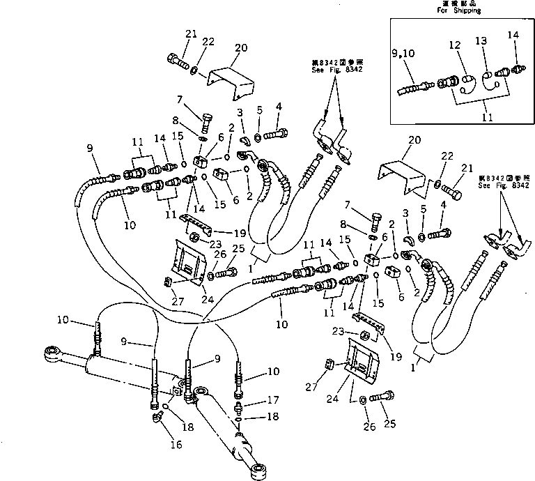 Схема запчастей Komatsu WA200-1 - MULTI ЦИЛИНДР ОТВАЛА ЛИНИЯ (С ГИДРАВЛ СОЕДИНИТ. УСТР-ВО)(№-) СПЕЦ. APPLICATION ЧАСТИ