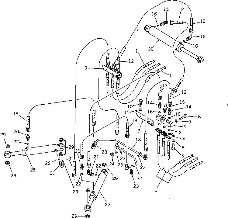 Схема запчастей Komatsu WA200-1 - MULTI ЦИЛИНДР ОТВАЛА ЛИНИЯ (SLIDE ТИП)(№-) СПЕЦ. APPLICATION ЧАСТИ
