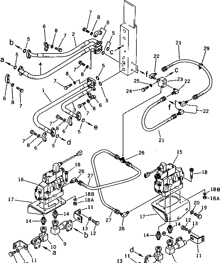 Схема запчастей Komatsu WA200-1 - ГИДРОЛИНИЯ (/) (ДЛЯ S.P.A.P.)(№-9999) СПЕЦ. APPLICATION ЧАСТИ